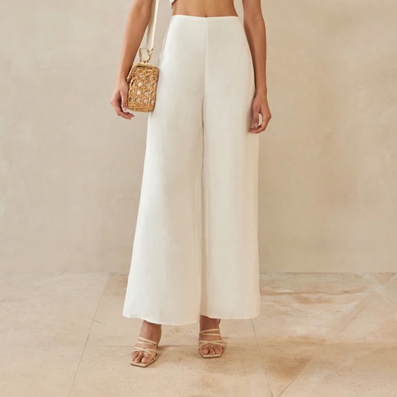 Cult Gaia - KORA PANT OFF WHITE LINEN - Picture 1 of 2